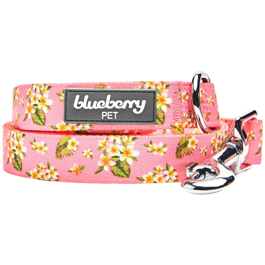 CLEARANCE - Blueberry Pet Dog Lead M Yellow Flowers