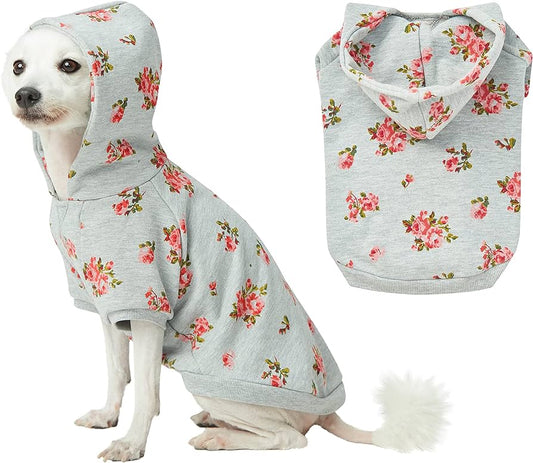 CLEARANCE - Blueberry Pet Hooded Dog Pullover 25cm. Rose Flower