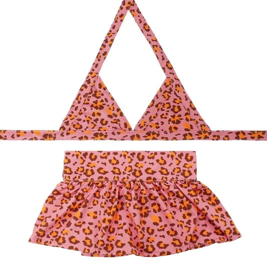 CLEARANCE - 2 piece Dog Bikini pink fish scale L