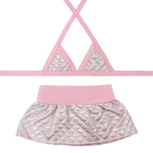 CLEARANCE - 2 piece Dog Bikini pink fish scale