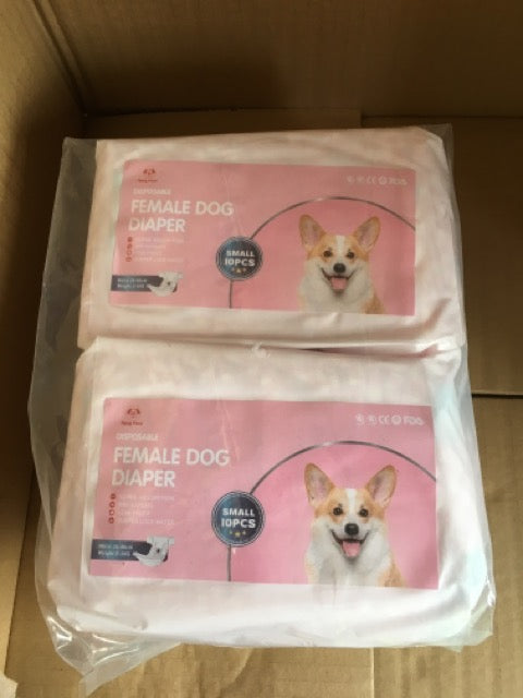 CLEARANCE - Flying Paws Disposable Female Dog Diapers 20pack S 25-40cm waist