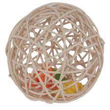 Sky Pets Rattan Ball With Loofah Small Animal Toy 12x12cm.