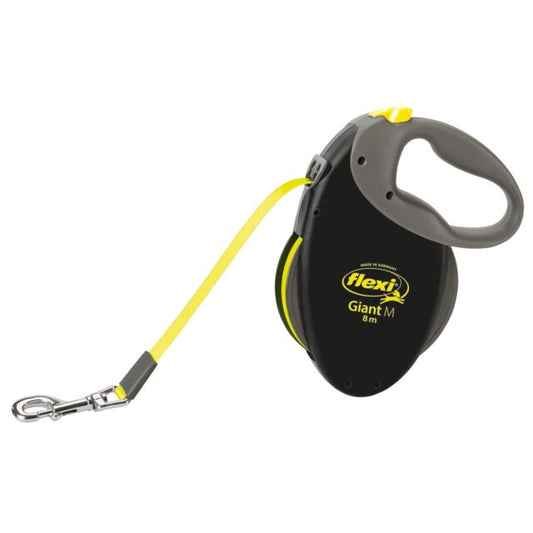 flexi GIANT Tape Dog Lead M 8m. 25kg. black/neon yellow