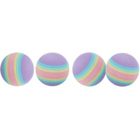 Trixie set of 4 Rainbow Balls Cat Toy foam 4cm.