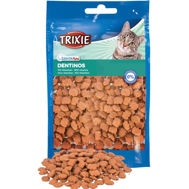 Trixie Denta Fun Dentinos with Vitamins Cat Treats 50g.