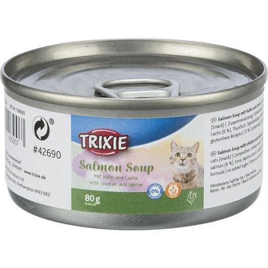 Trixie Salmon Soup Cat Food with Chicken & Salmon 80g.  Cat Treat