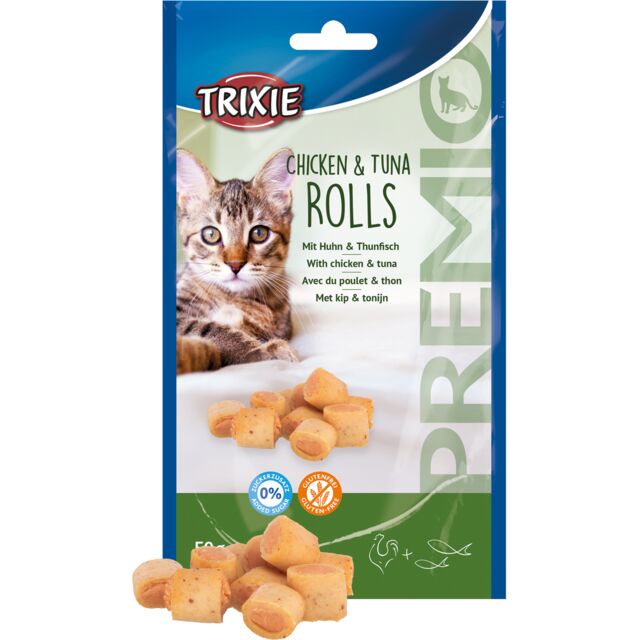 Trixie PREMIO Chicken & Tuna Roll Cat Treats 50g.