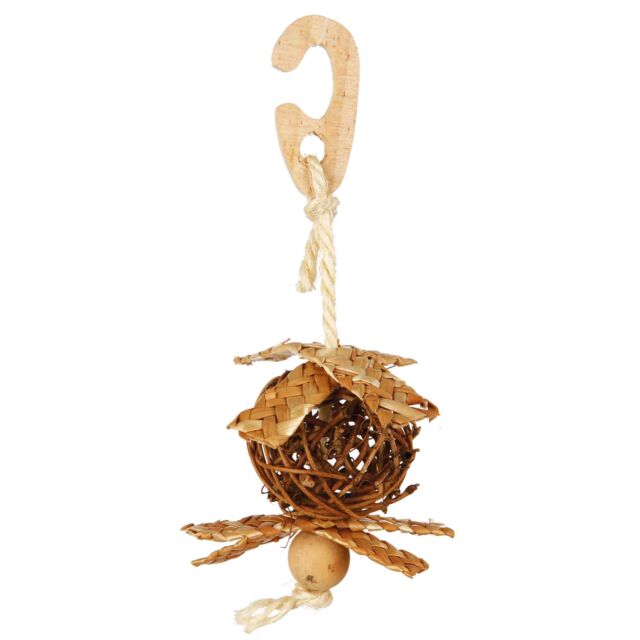 Trixie Wicker Ball with Sisal Rope Bird Toy ø 5.5 × 15 cm, for e.g.: canaries, budgies