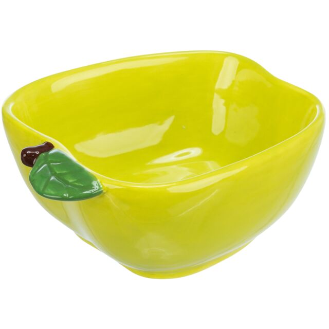 Trixie Apple Ceramic Bowl Measurements: 180 ml/12 × 11 cm, for e.g.: guinea pigs, rabbits