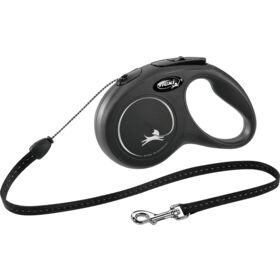 flexi New CLASSIC Cord Leash S 5m. 12kg. Dog Lead Black