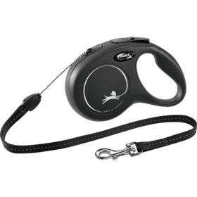 flexi New CLASSIC Cord Leash S 8m. 12kg. Dog Lead Black