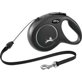 flexi New CLASSIC Cord Leash M 8m. 20kg. Dog Lead Black