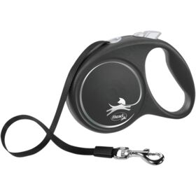 flexi BLACK DESIGN tape leash L 5m. 50kg. Dog Lead Black