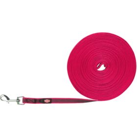 Trixie Tracking Dog Leash rubberised. S–M: 10 m/15 mm, fuchsia