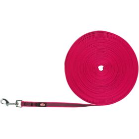 Trixie Tracking Dog Leash, rubberised. S–M: 15 m/15 mm, fuchsia