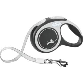 flexi New COMFORT Tape Leash XS 3m. 12kg. Dog Lead Black