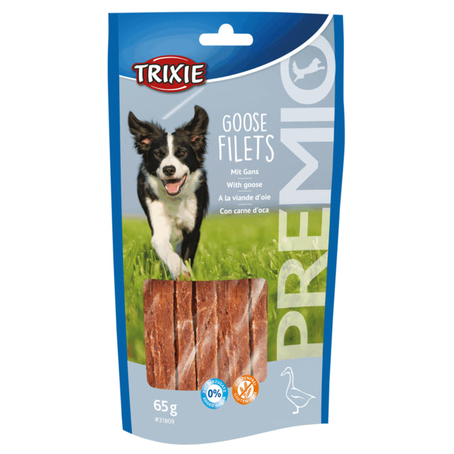 Trixie PREMIO Goose Fillets (stripes) Dog Treats 65g.