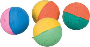 Trixie Set of Four Soft Balls Cat Toy Soft Rubber 4.5cm.