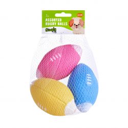 Assorted Dog Toy Rugby Balls