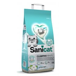 Sanicat Clumping White Cotton Fresh Cat Litter 10ltr.