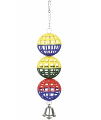 Sky Pets 3 Lattice Balls with Bell Bird Toy 4 x 23cm.