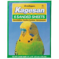 Armitage Kagesan Bird Sand Sheets No.4 Green 33 x25cm. x 6