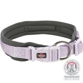 Trixie Premium Dog Collar with Neoprene Padding Extra Wide L 49-55cm/25mm. light lilac/graphite