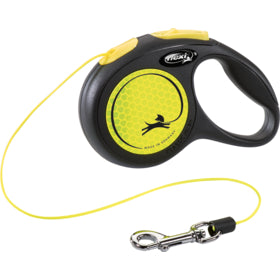 flexi New NEON cord lead XS 3m. 8kg. Dog Lead black/neon yellow