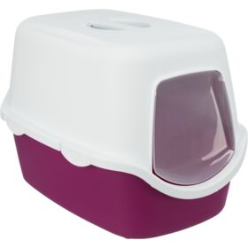 Trixie Vico Cat Litter Tray with Hood 40x40x56cm. berry/white